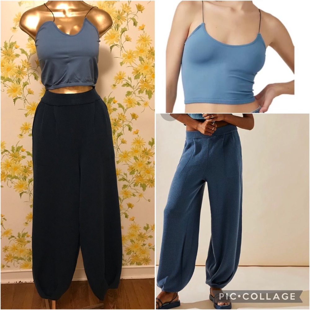 NWOT Free people freya jogger pants and brami top size M/L